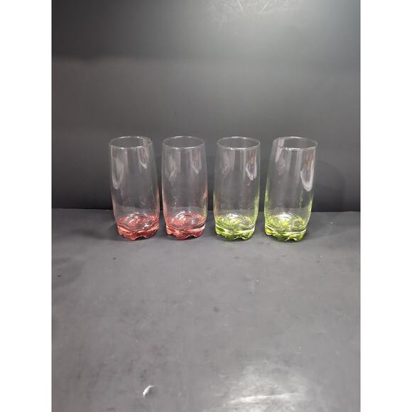 Vibrant Splash Highball Glasses, Set of 4, Drinkware, Red & Green Glass, 5.5" H - Picture 2 of 9